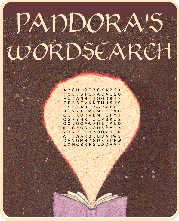 Download wordsearch activity sheet for the book Pandora